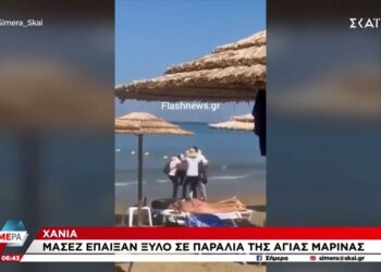 Χανιά: Μασέζ έπαιξαν ξύλο σε παραλία της Αγίας Μαρίνας – Δείτε βίντεο